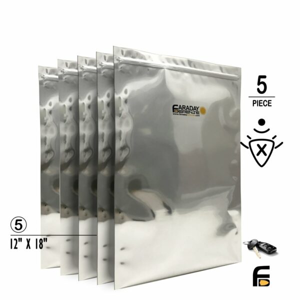 5pc 12x18 X-Large Laptop ESD/EMP 7.0mil Faraday Bags