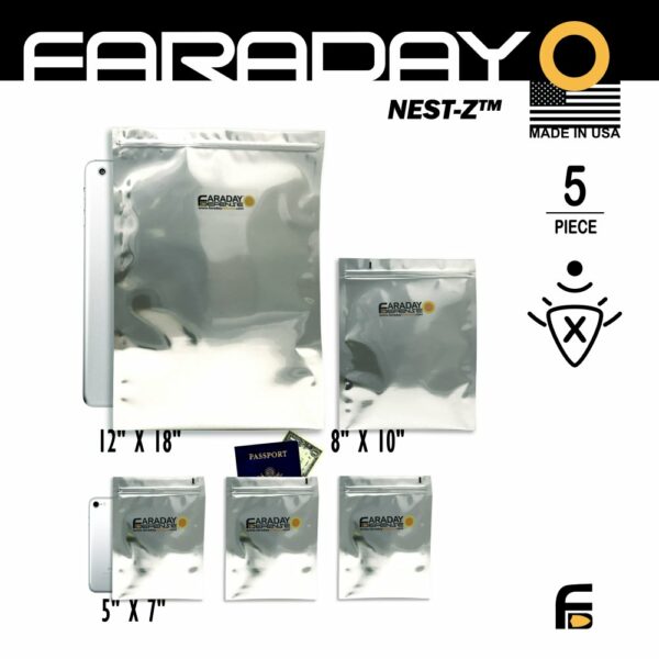 5pc Large-Kit ESD/EMP 7.0mil Faraday Bags