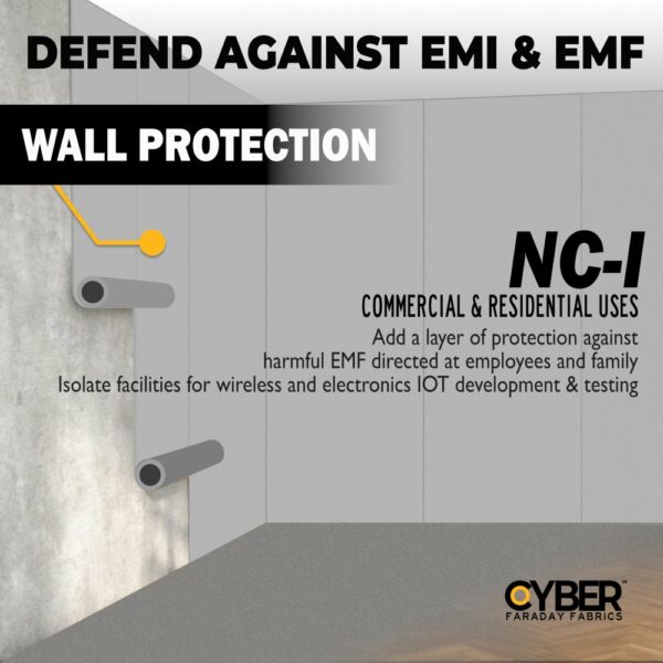 EMF RF Shielding Nickel Copper Rip-Stop Fabric Roll 42.5" x 1'