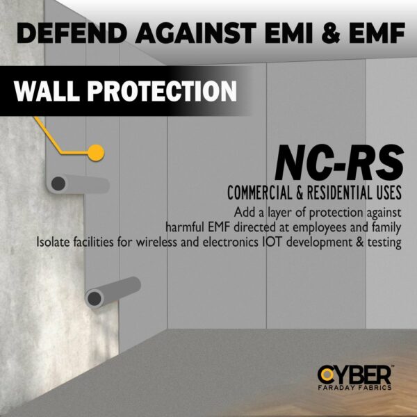 EMF RF Shielding Nickel Copper Rip-Stop Fabric Roll 42.5" x 1'