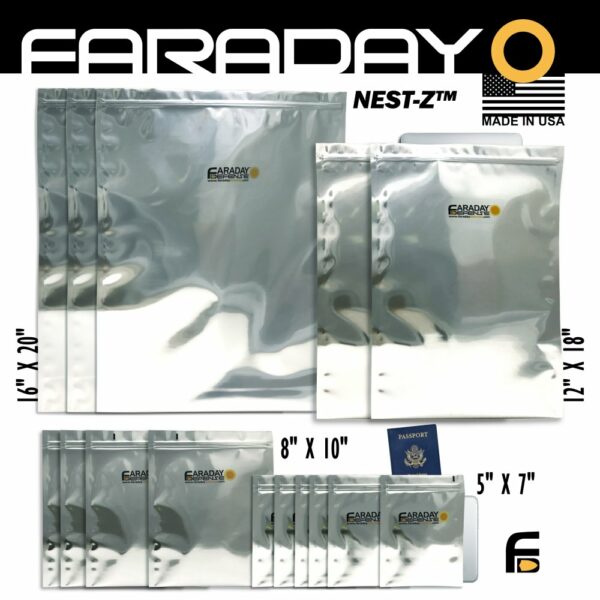 15pc Large Kit NEST-Z EMP 7.0 mil Faraday Bags - Image 2