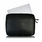Laptop Black PU Leather Large Privacy Protection Bag Sleeve 9" x 13.5"