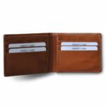 RFID Blocking Men's Bifold Wallet - Genuine Deluxe Camel Leather, ID Theft Protection