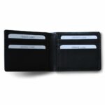 RFID Blocking Men's BiFold Wallet - Genuine Deluxe Black Leather, ID Theft Protection