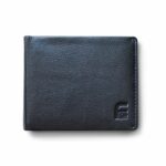 RFID Blocking Men's BiFold Wallet - Genuine Deluxe Black Leather, ID Theft Protection