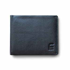 RFID Blocking Men's BiFold Wallet - Genuine Deluxe Black Leather, ID Theft Protection