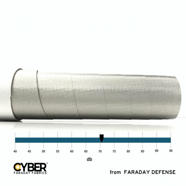 CYBER NC-RS-A Faraday Fabric Adhesive EMF RF Shielding Nickel Copper Rip-Stop Fabric Roll - 50″ x 1′ - Image 3