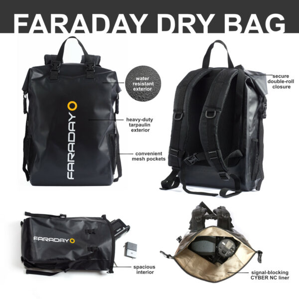 Faraday Dry Bag Backpack - Stealth Black - Image 7